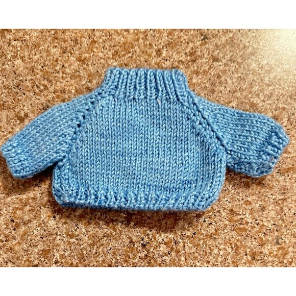 VNTG Bear Wear Blue Sweater Clothes – Fits 10"–12" Bears, Dolls, or Plush Animal - Picture 2 of 7